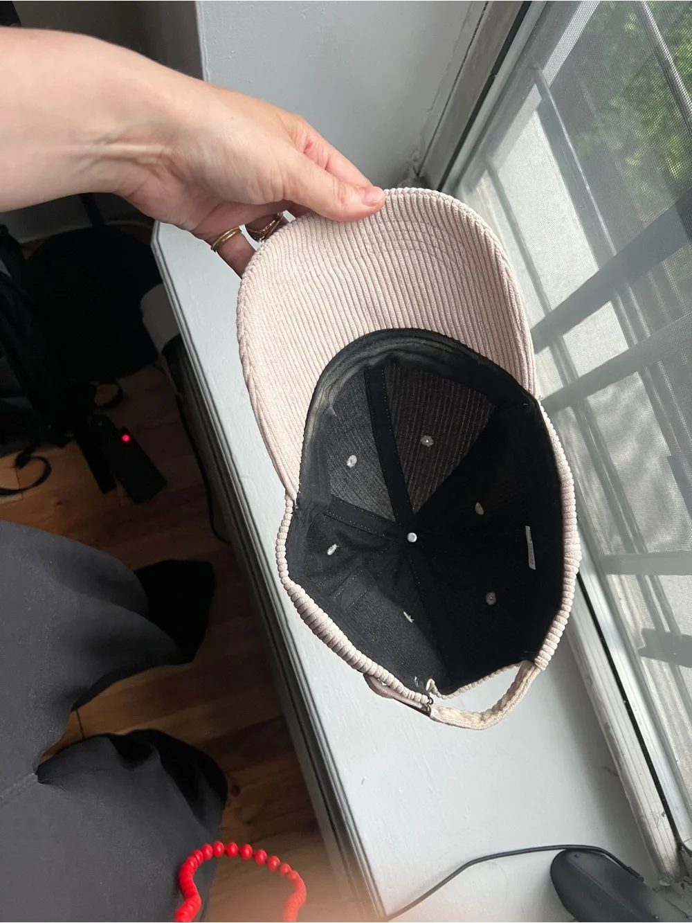 Neutral Corduroy Baseball Cap — Women's Beige Hat